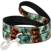 Dog Leash - Dachshund in Shades w/Palm Trees Dog Leashes Buckle-Down