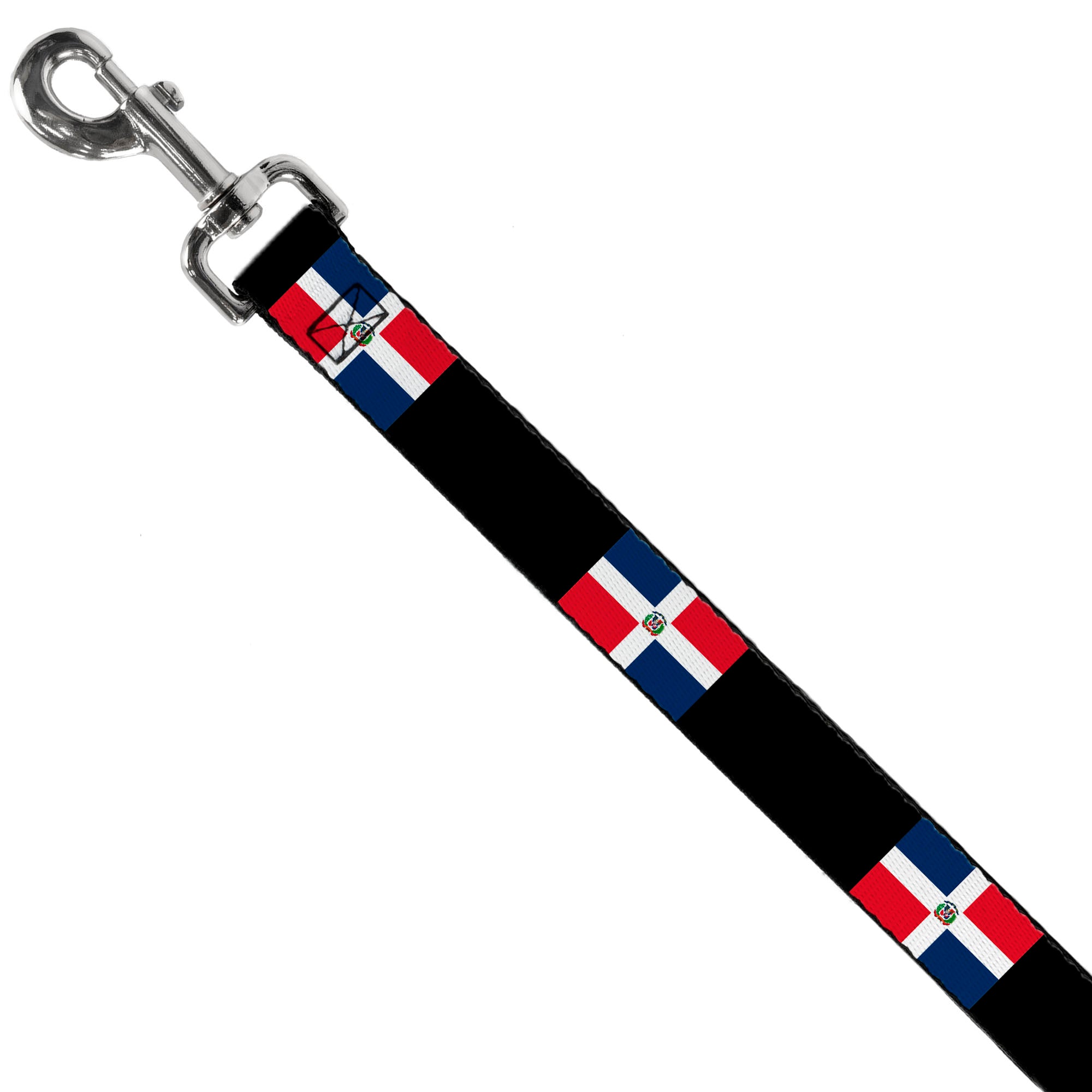 Dog Leash - Dominican Republic Flags/Black Blocks Dog Leashes Buckle-Down