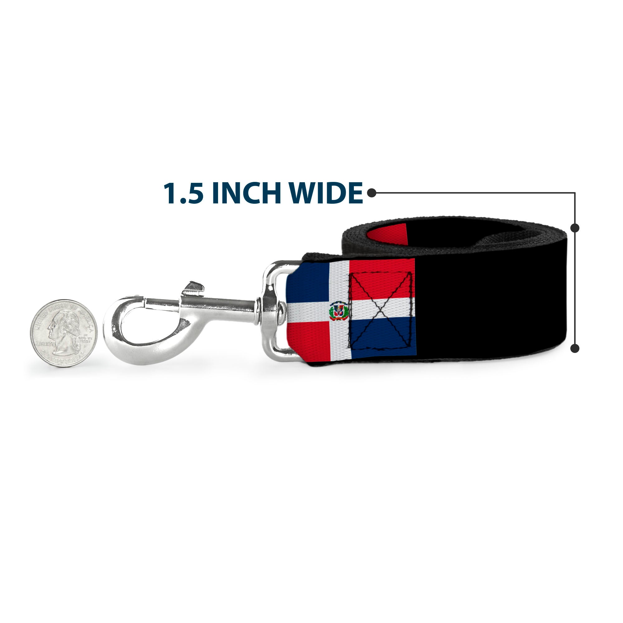 Dog Leash - Dominican Republic Flags/Black Blocks Dog Leashes Buckle-Down