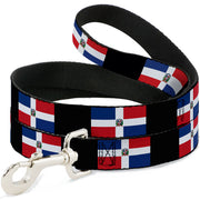 Dog Leash - Dominican Republic Flags/Black Blocks Dog Leashes Buckle-Down