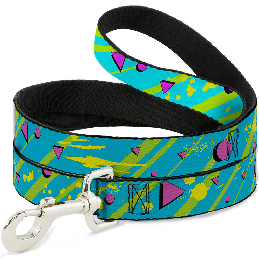 Dog Leash - Eighties Party Blue/Yellow/Pink Dog Leashes Buckle-Down