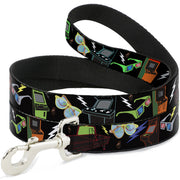 Dog Leash - Eighties Arcade Black Dog Leashes Buckle-Down