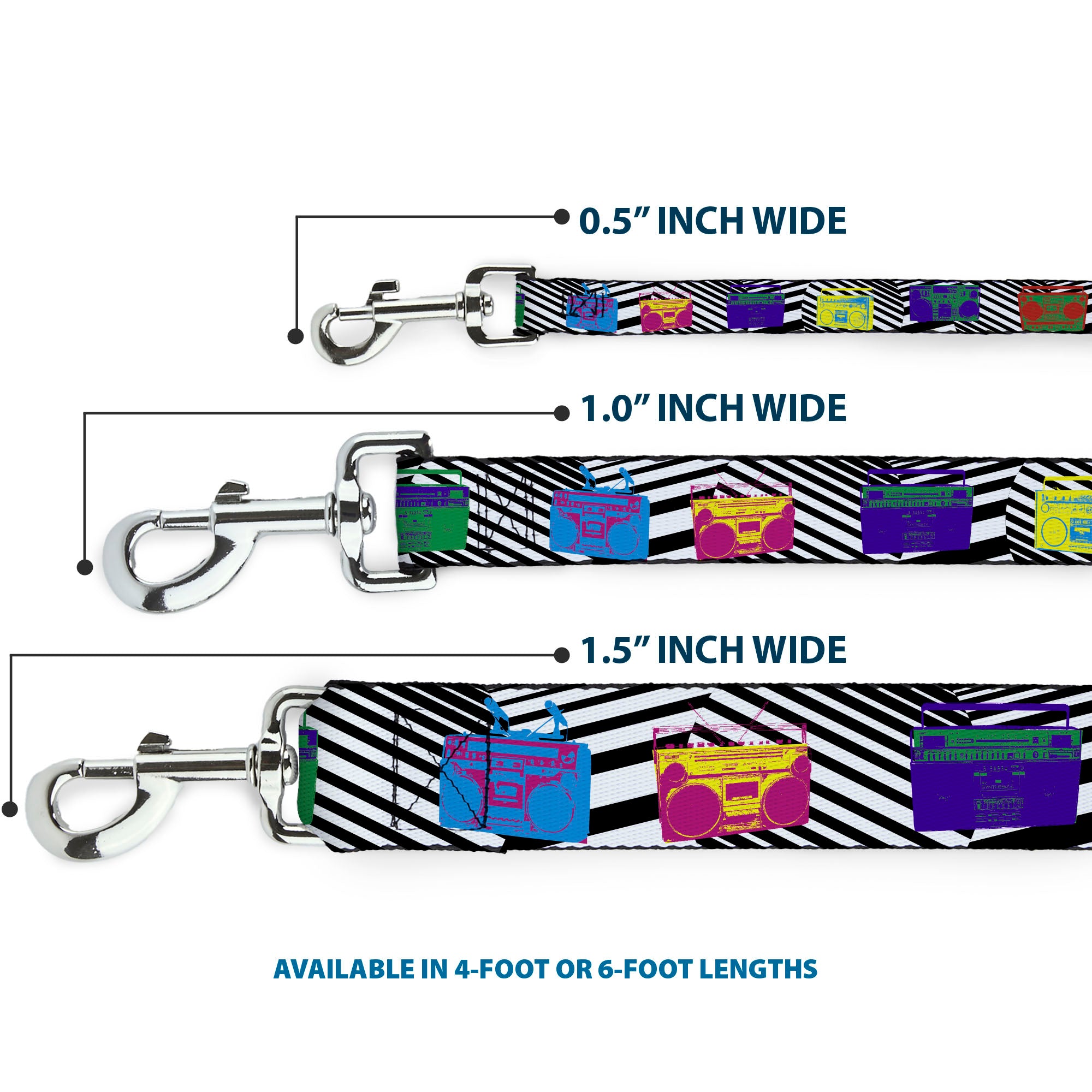Dog Leash - Eighties Boomboxes Dog Leashes Buckle-Down