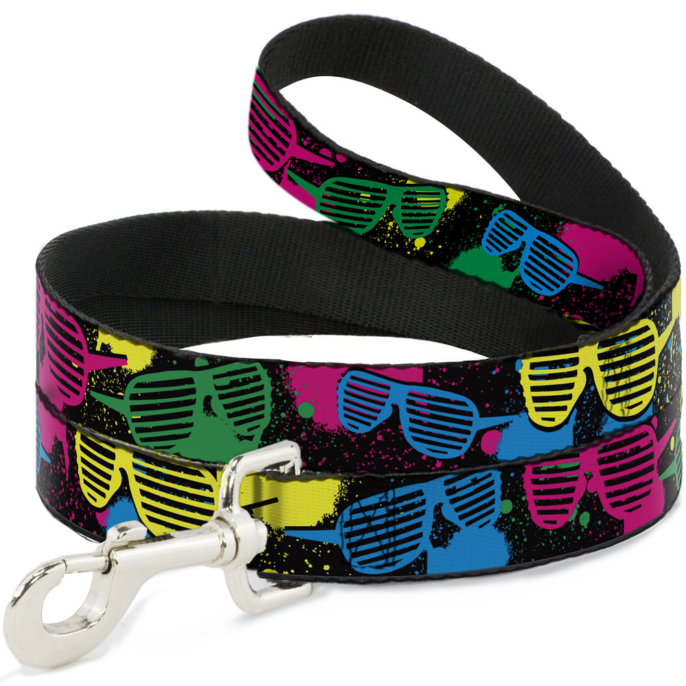 Dog Leash - Eighties Shades Splatter Black/Neon Dog Leashes Buckle-Down