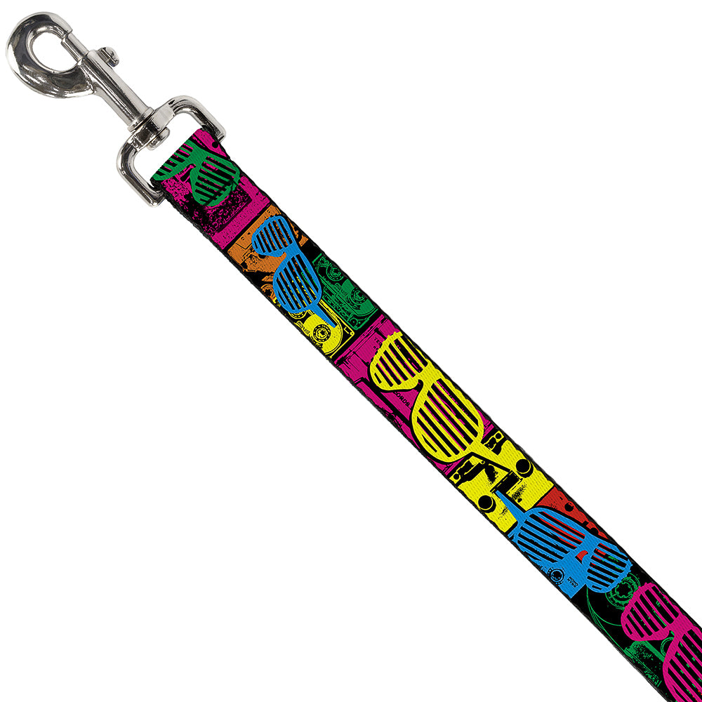 Dog Leash - Eighties Shades Tapes Black/Neon Dog Leashes Buckle-Down