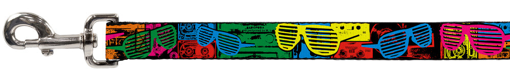 Dog Leash - Eighties Shades Tapes Black/Neon Dog Leashes Buckle-Down