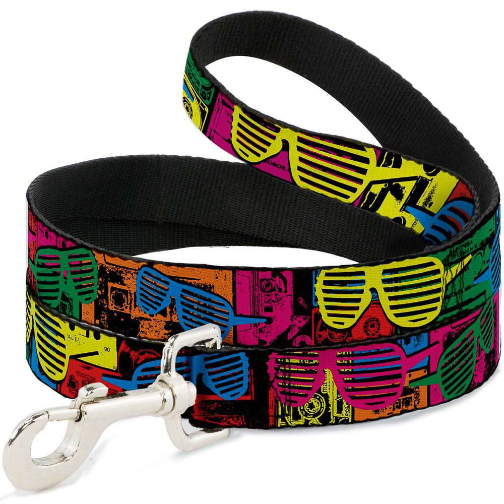 Dog Leash - Eighties Shades Tapes Black/Neon Dog Leashes Buckle-Down