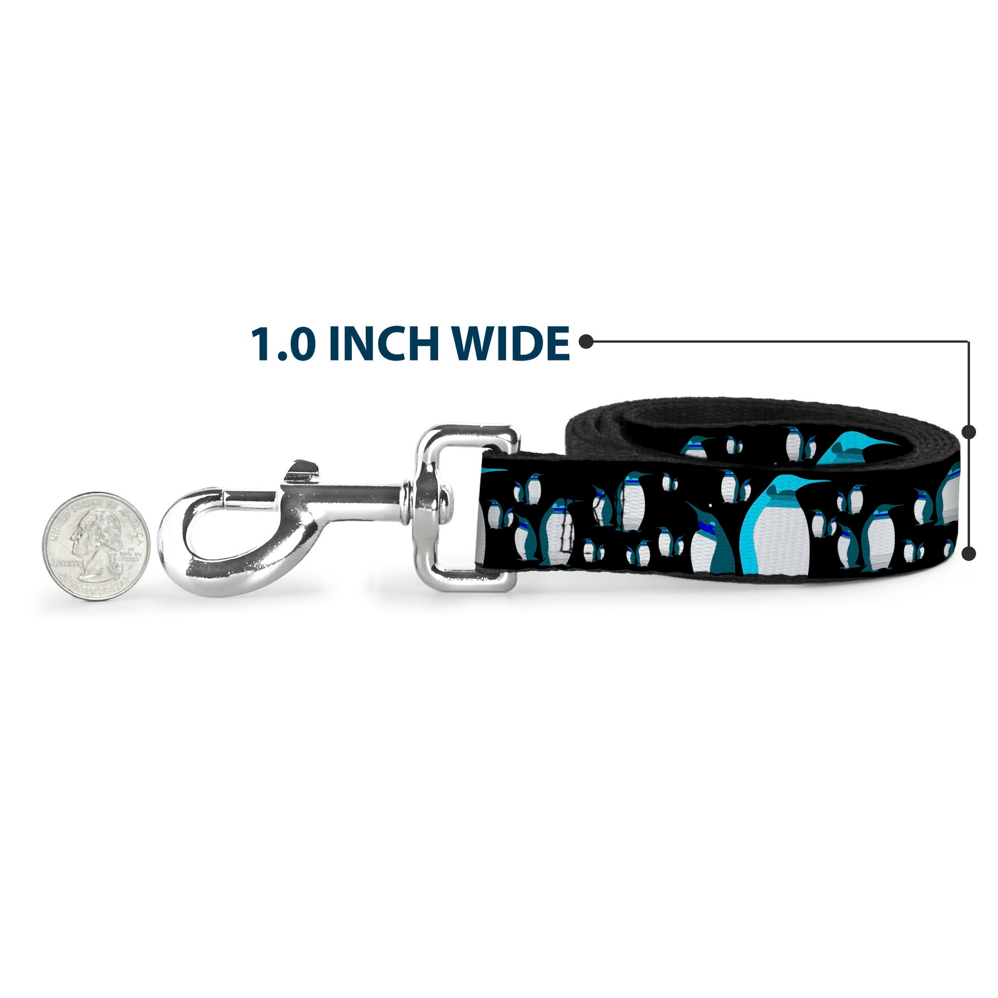 Dog Leash - Emperor Penguins Gray/Blues Dog Leashes Buckle-Down