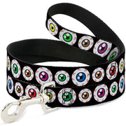 Dog Leash - Eyeballs Black/Multi Color Dog Leashes Buckle-Down