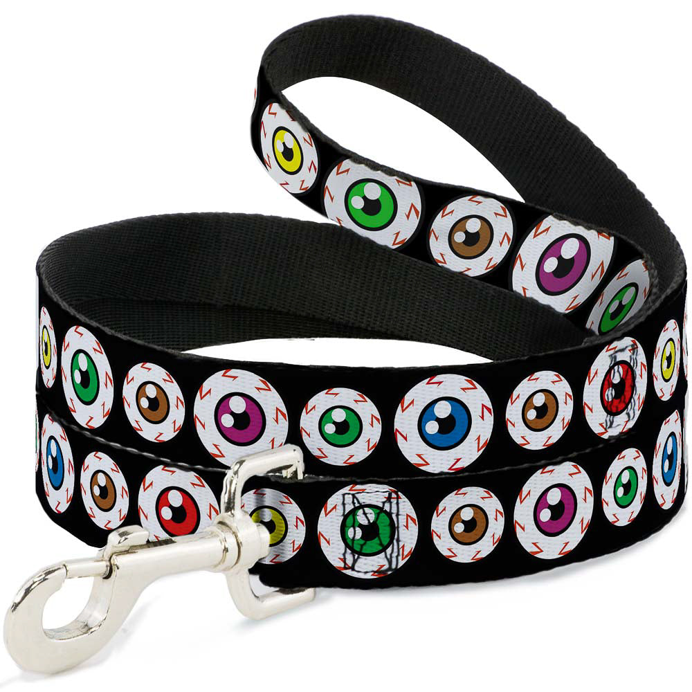 Dog Leash - Eyeballs Black/Multi Color Dog Leashes Buckle-Down