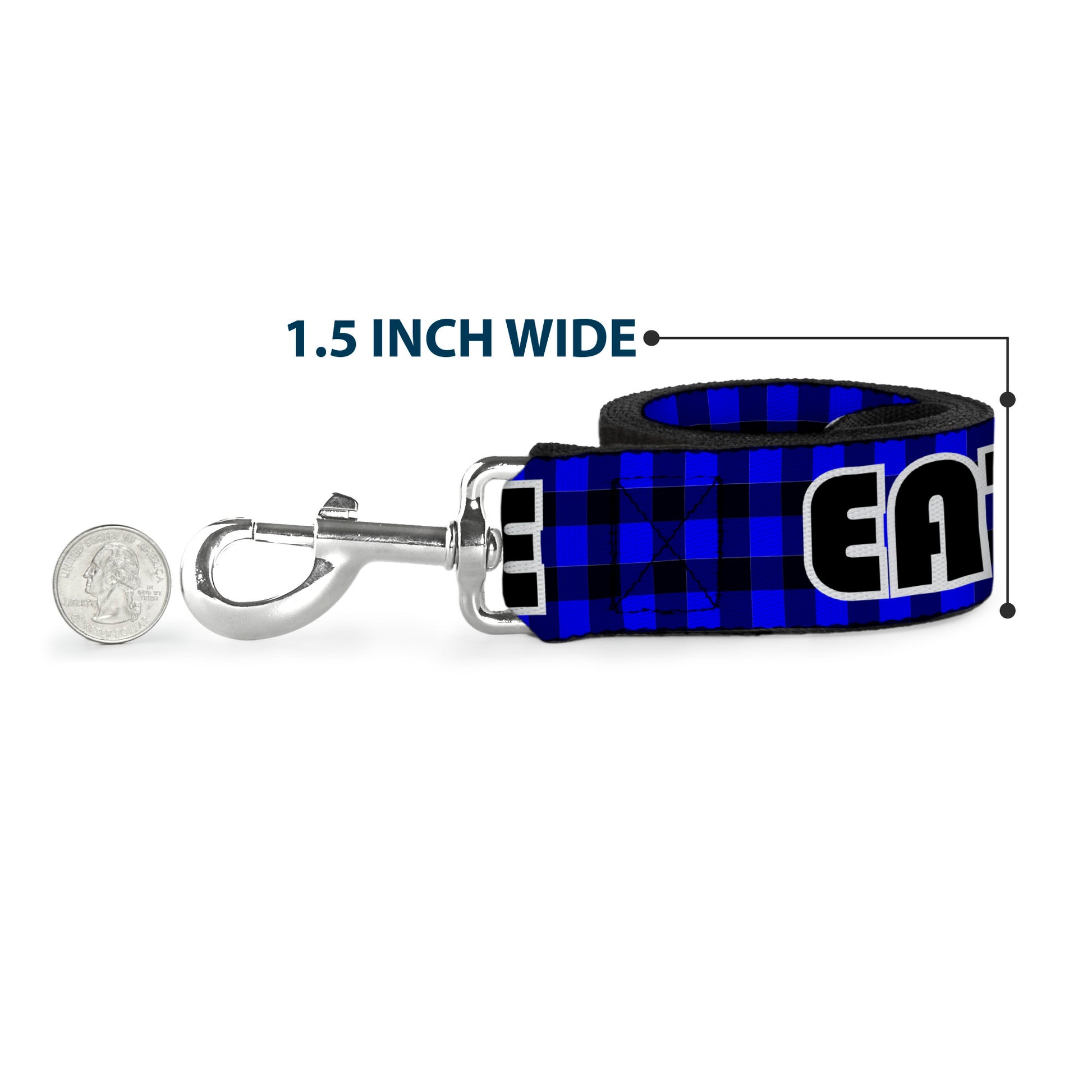 Dog Leash - EAT SLEEP SKATE Buffalo Plaid Blue Dog Leashes Buckle-Down