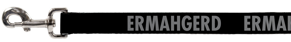Dog Leash - ERMAHGERD! Black/Gray Dog Leashes Buckle-Down