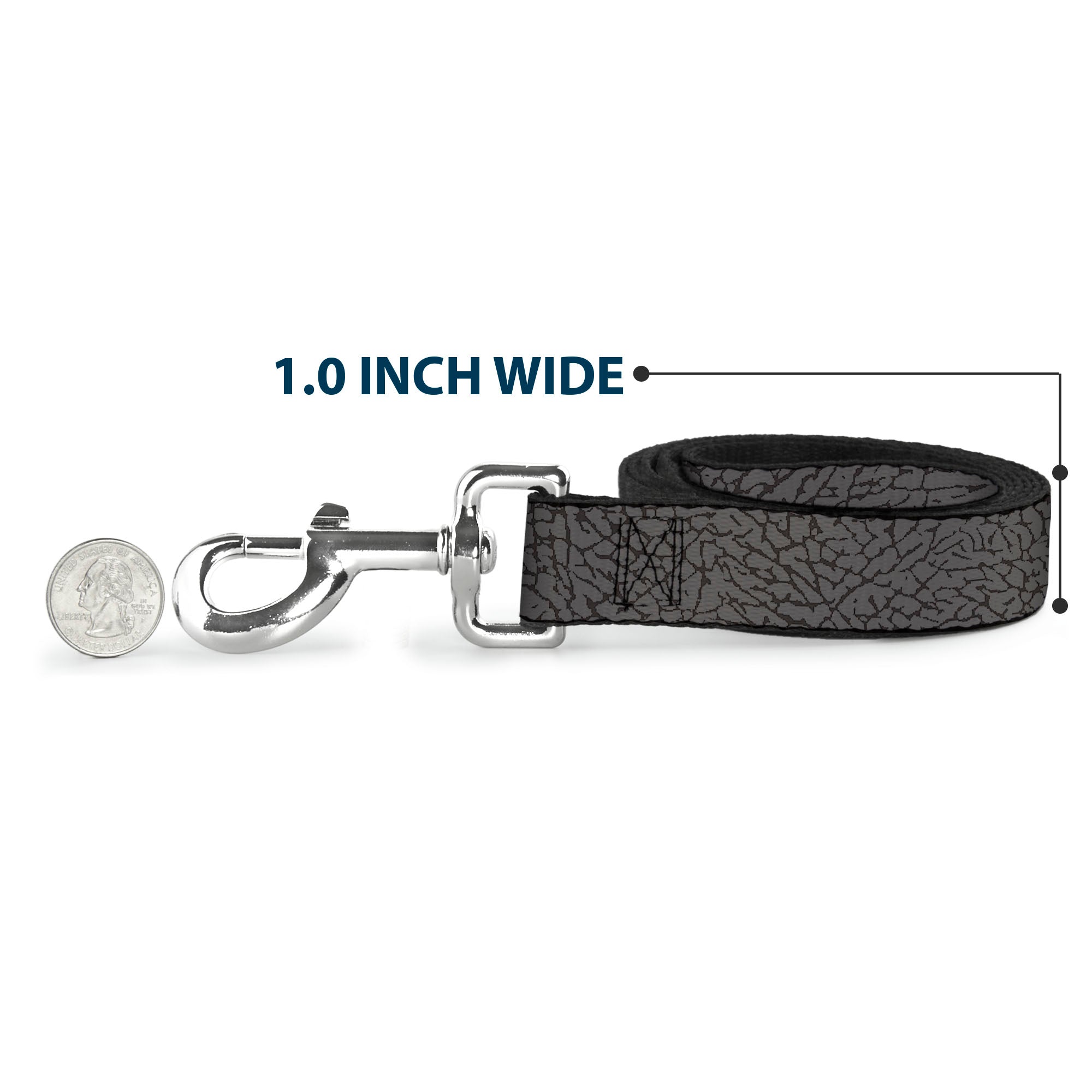 Dog Leash - Elephant Crackle Grays Dog Leashes Buckle-Down