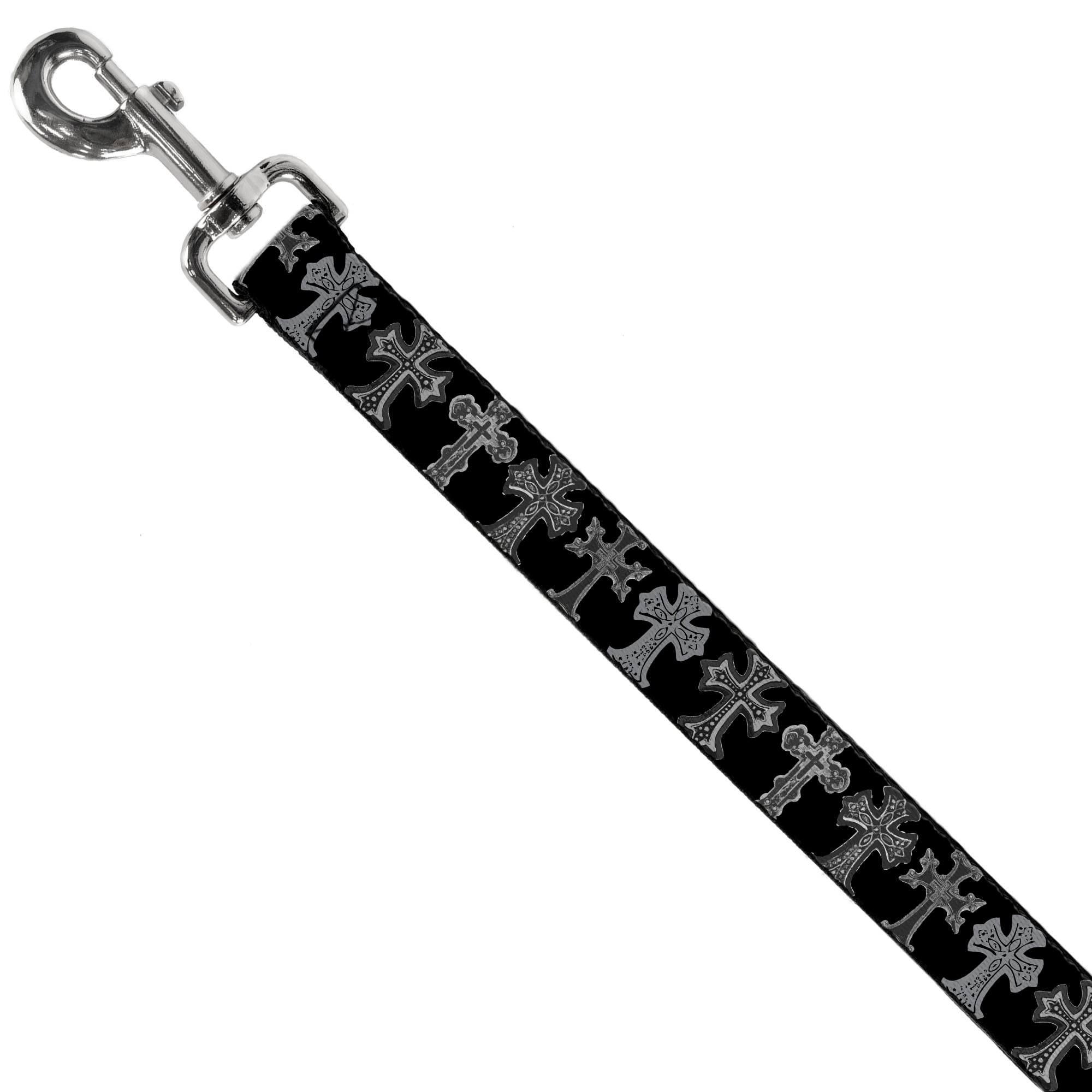 Dog Leash - Elegant Crosses Black/Grays Dog Leashes Buckle-Down