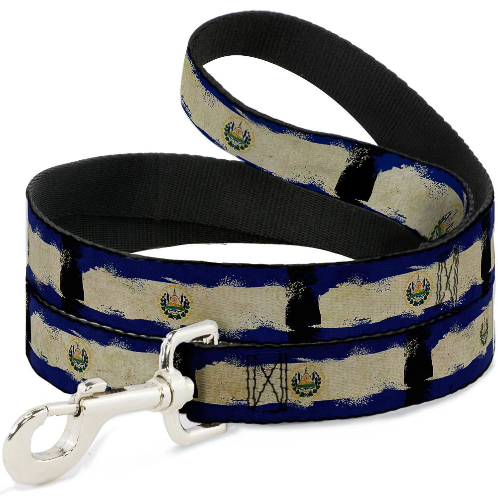 Dog Leash - El Salvador Flag Distressed Painting Dog Leashes Buckle-Down