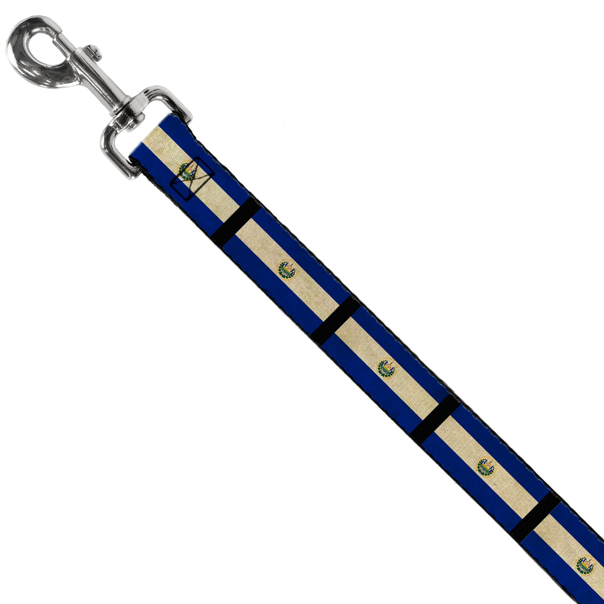 Dog Leash - El Salvador Flag/Black Dog Leashes Buckle-Down
