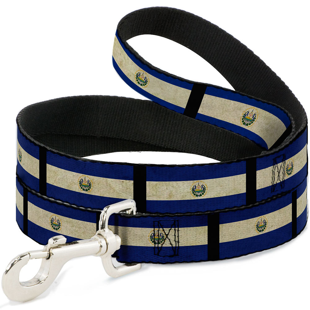 Dog Leash - El Salvador Flag/Black Dog Leashes Buckle-Down