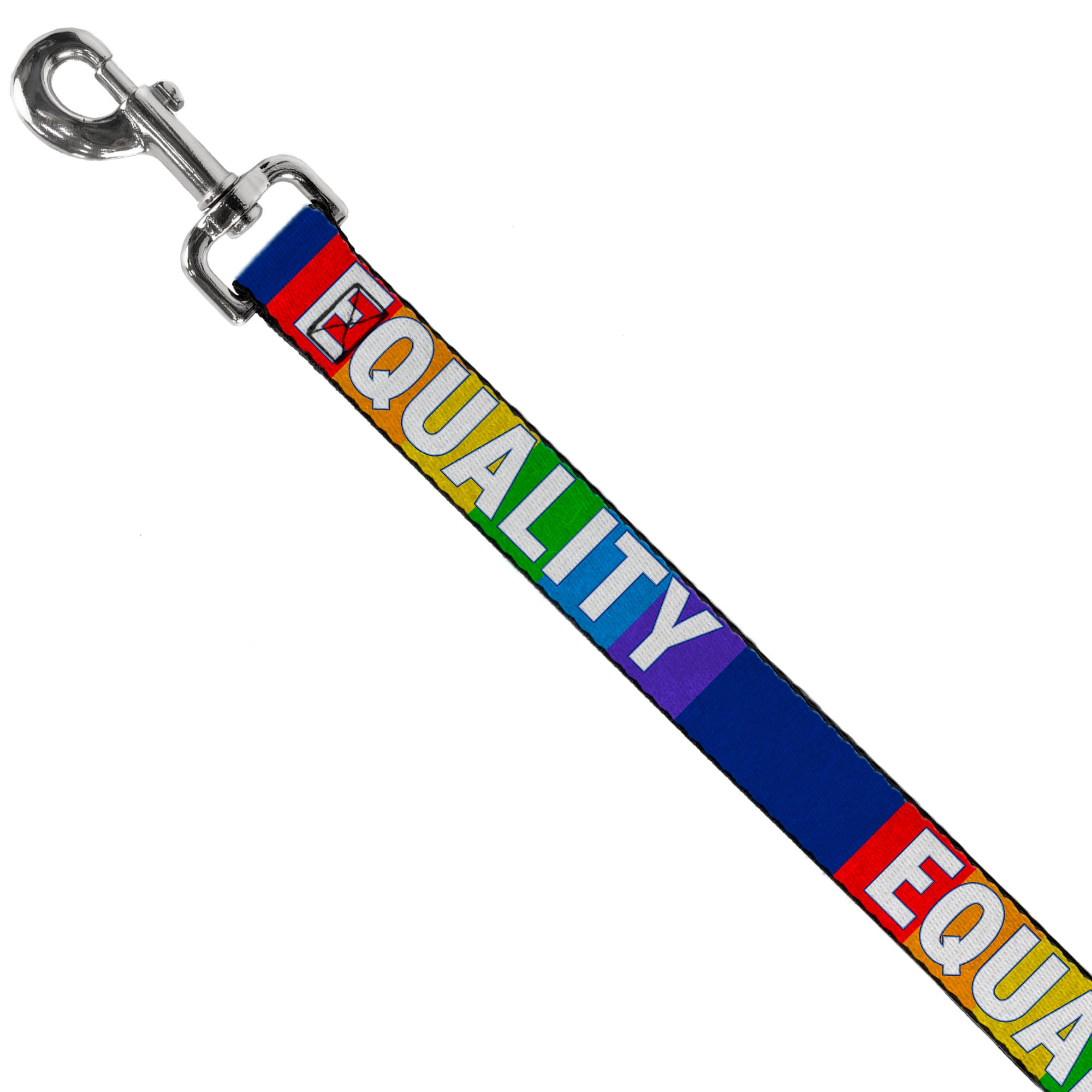 Dog Leash - EQUALITY Blocks Rainbow/Blue/White Dog Leashes Buckle-Down