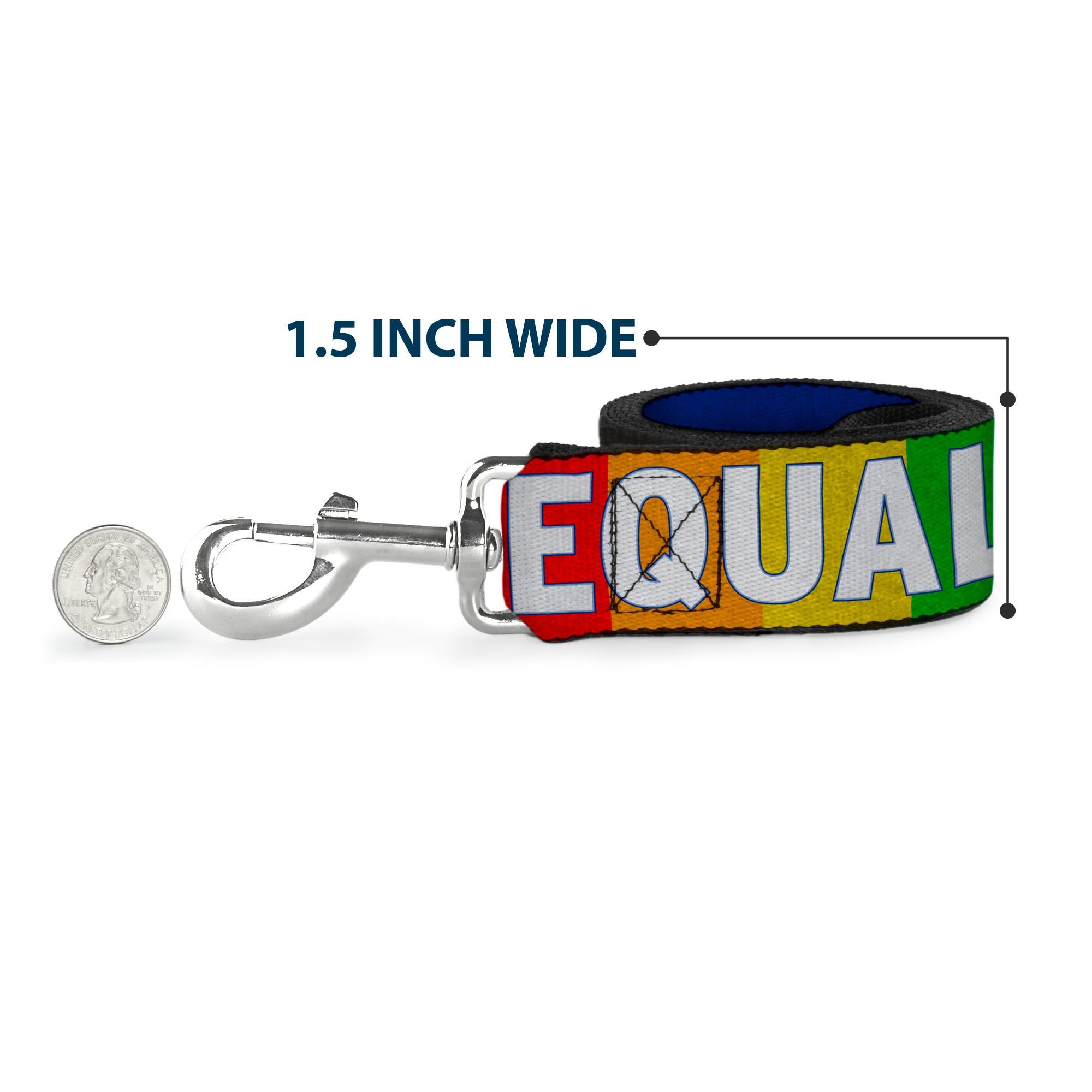 Dog Leash - EQUALITY Blocks Rainbow/Blue/White Dog Leashes Buckle-Down