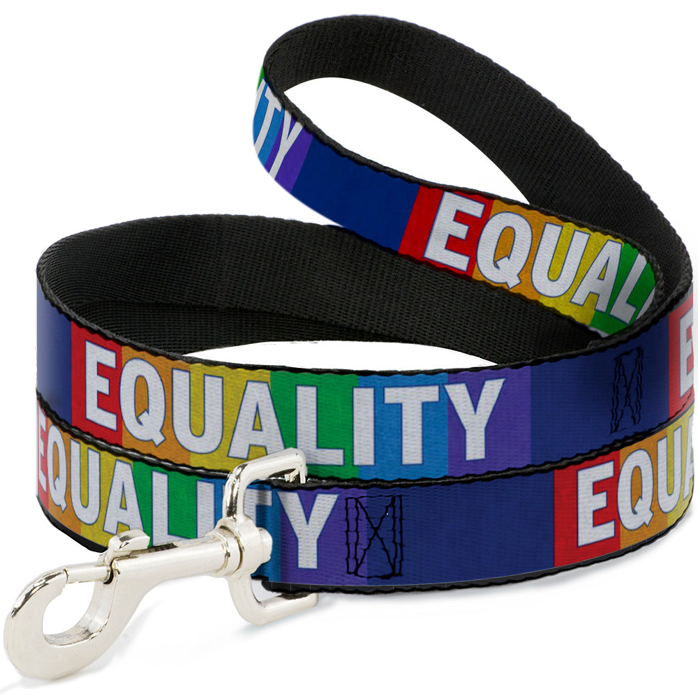 Dog Leash - EQUALITY Blocks Rainbow/Blue/White Dog Leashes Buckle-Down