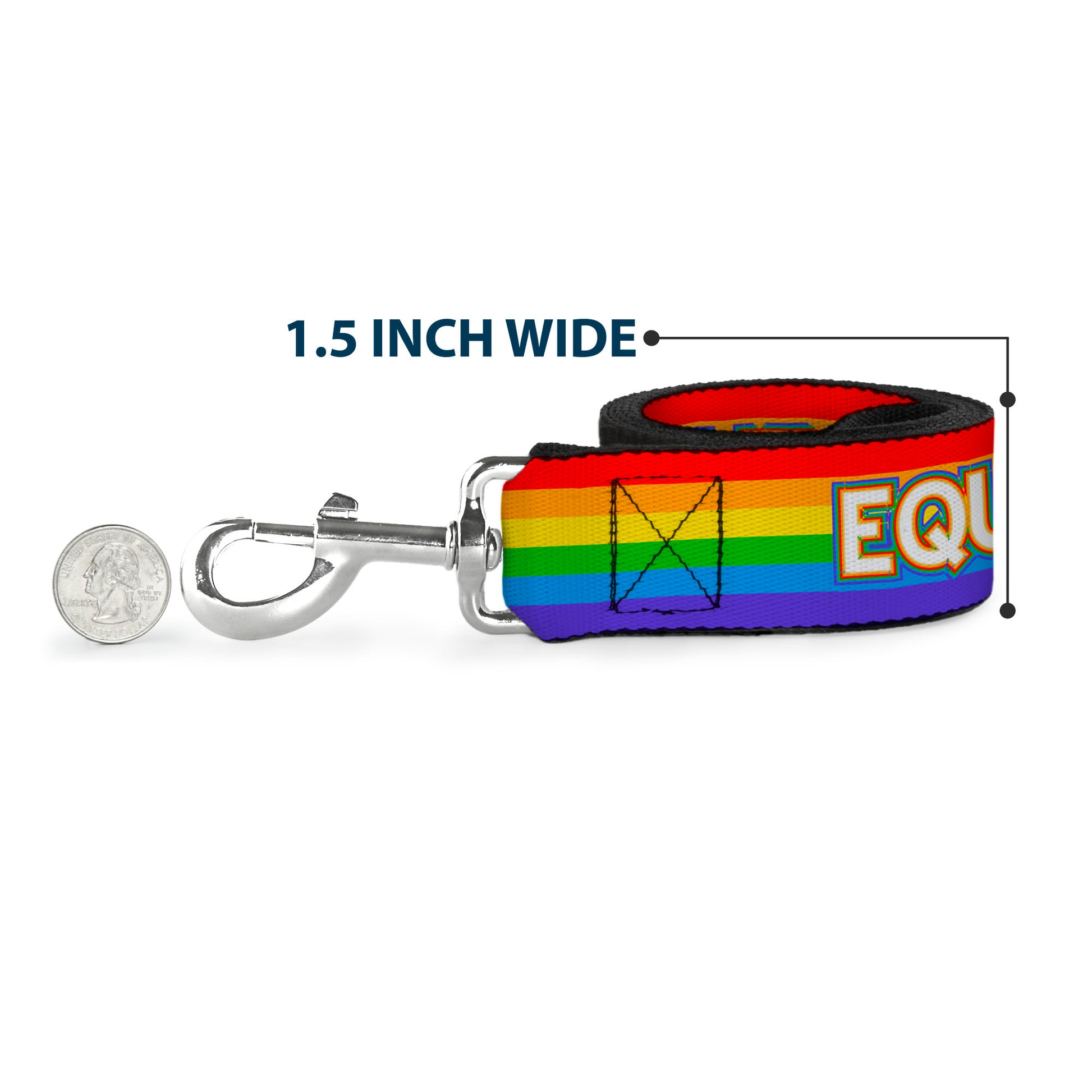 Dog Leash - EQUALITY/Stripe Rainbow/White Dog Leashes Buckle-Down