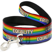 Dog Leash - EQUALITY/Stripe Rainbow/White Dog Leashes Buckle-Down