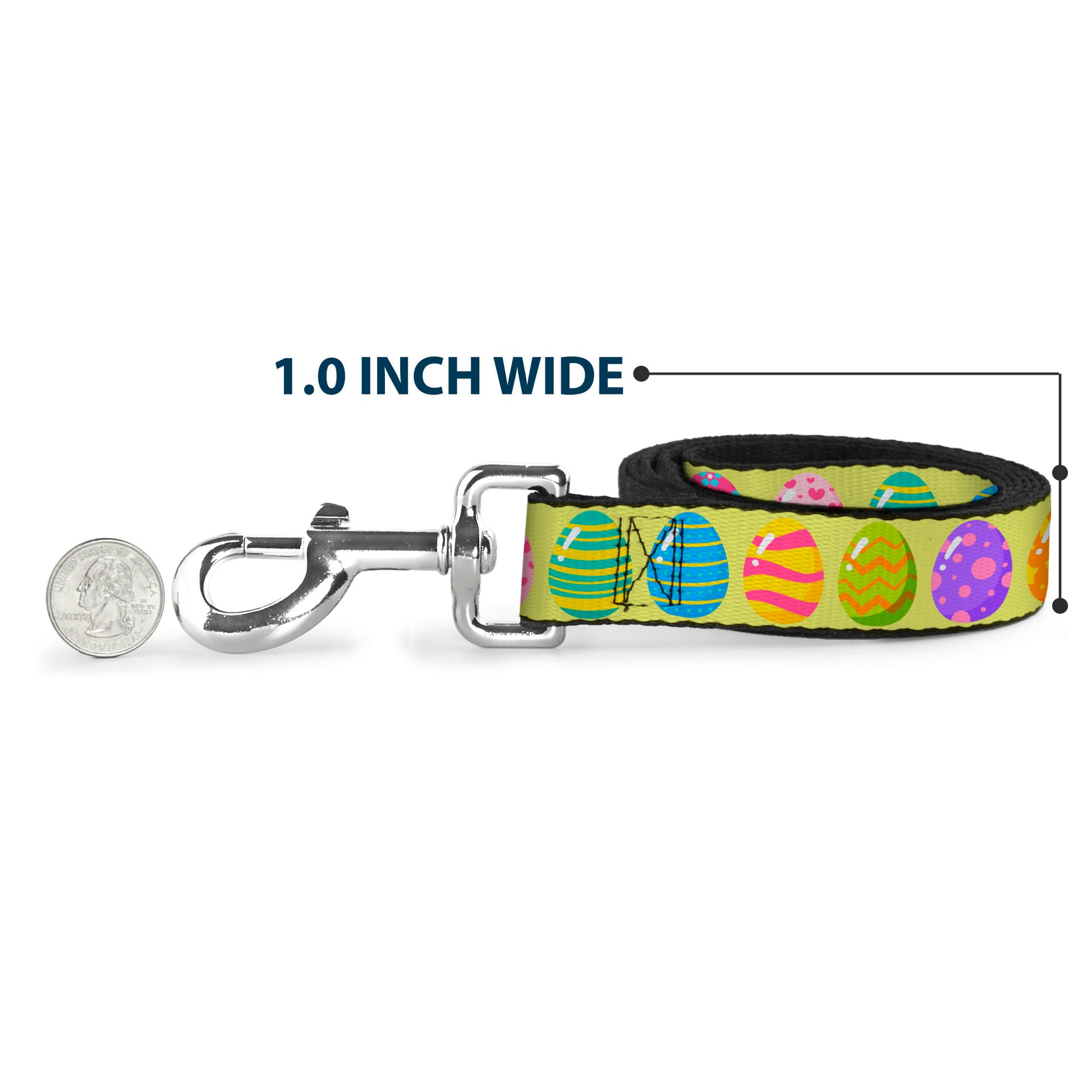 Dog Leash - Easter Eggs Decorated Eggs Yellow/Multi Color Dog Leashes Buckle-Down
