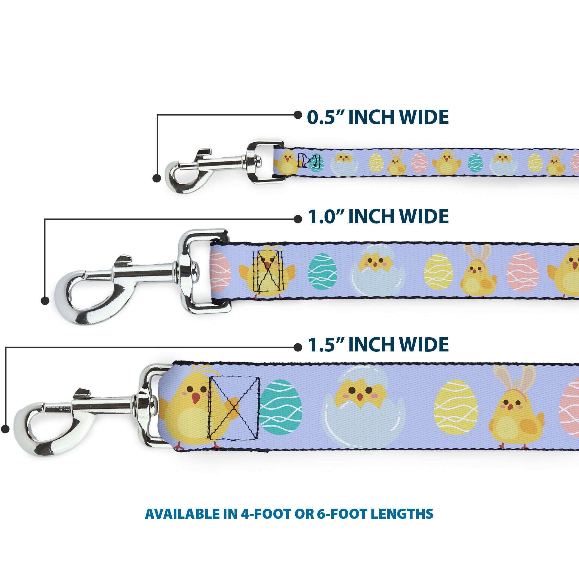 Dog Leash - Easter Chicks and Eggs Lavender Dog Leashes Buckle-Down