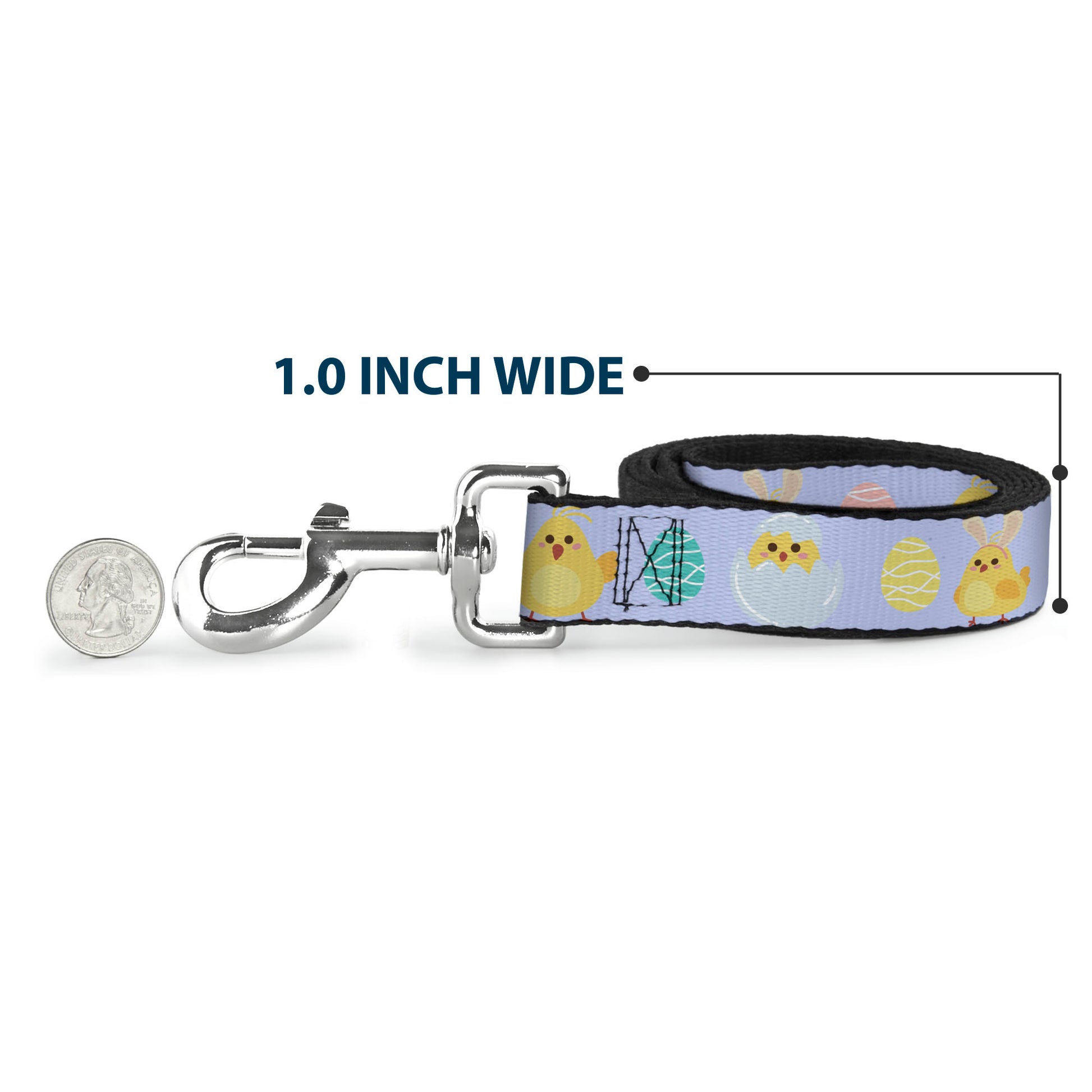 Dog Leash - Easter Chicks and Eggs Lavender Dog Leashes Buckle-Down