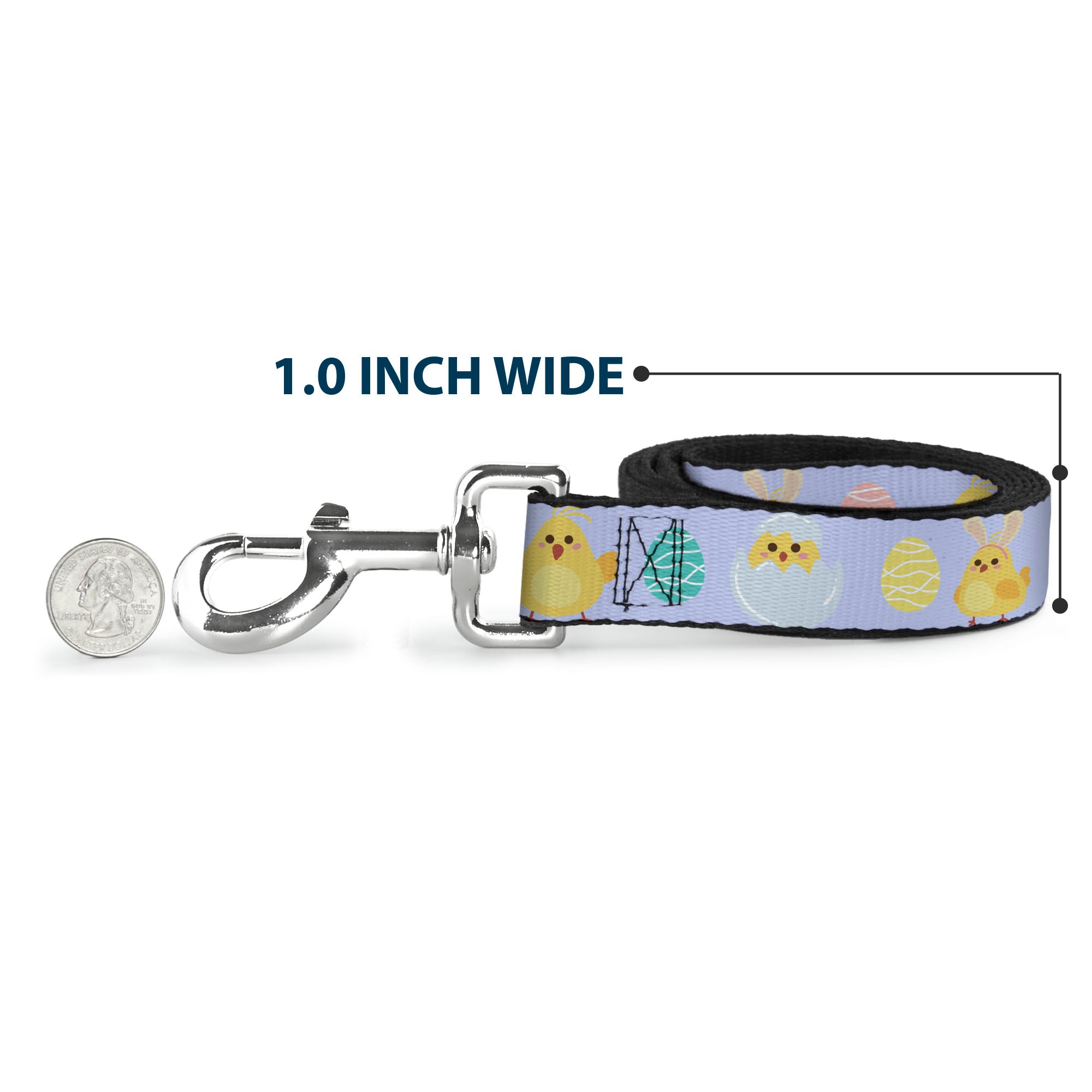 Dog Leash - Easter Chicks and Eggs Lavender Dog Leashes Buckle-Down