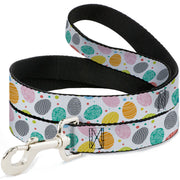 Dog Leash - Easter Eggs Decorated Eggs Scattered White/Multi Color Dog Leashes Buckle-Down