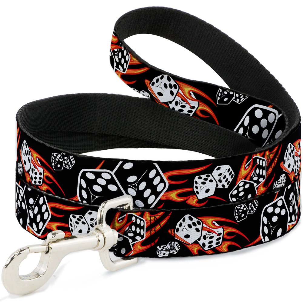 Dog Leash - Flaming Dice Dog Leashes Buckle-Down