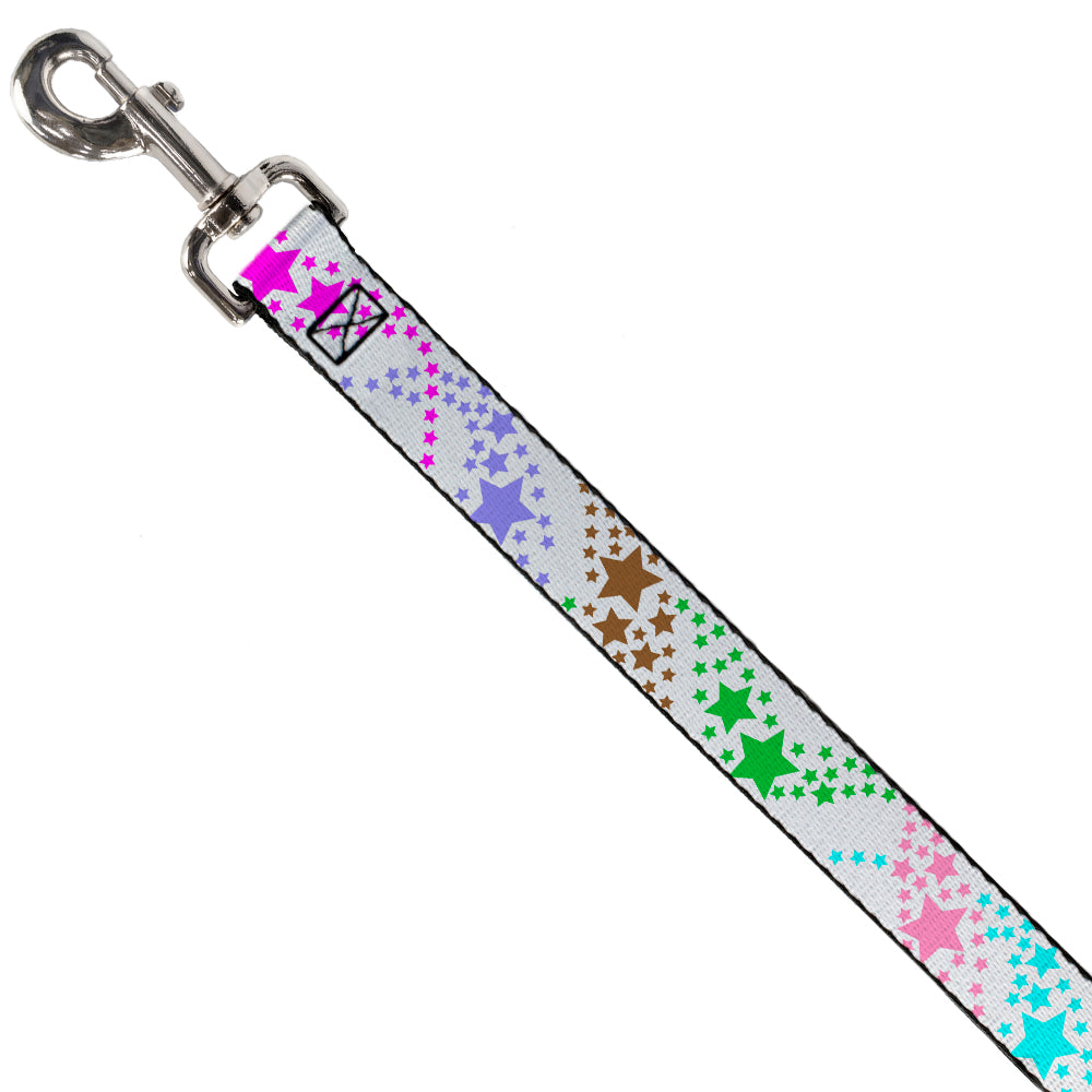 Dog Leash - Falling Stars White/Multi Color Dog Leashes Buckle-Down