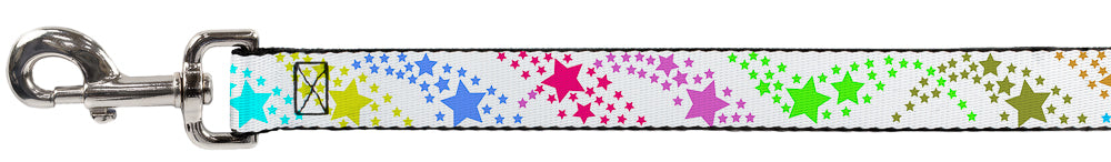 Dog Leash - Falling Stars White/Multi Color Dog Leashes Buckle-Down