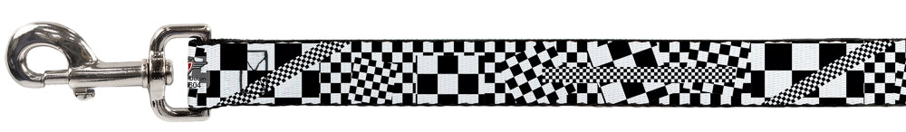 Dog Leash - Funky Checkers Black/White Dog Leashes Buckle-Down