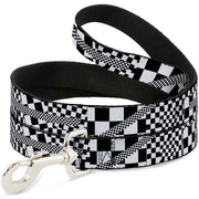 Dog Leash - Funky Checkers Black/White Dog Leashes Buckle-Down