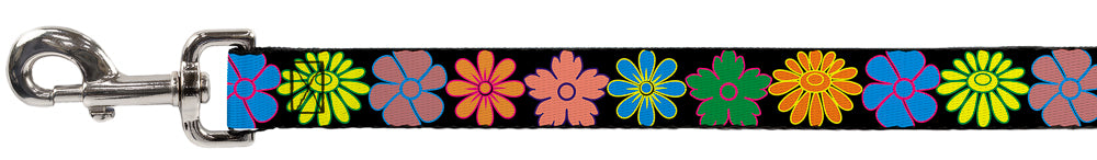 Dog Leash - Flowers Black/Multi Color Dog Leashes Buckle-Down