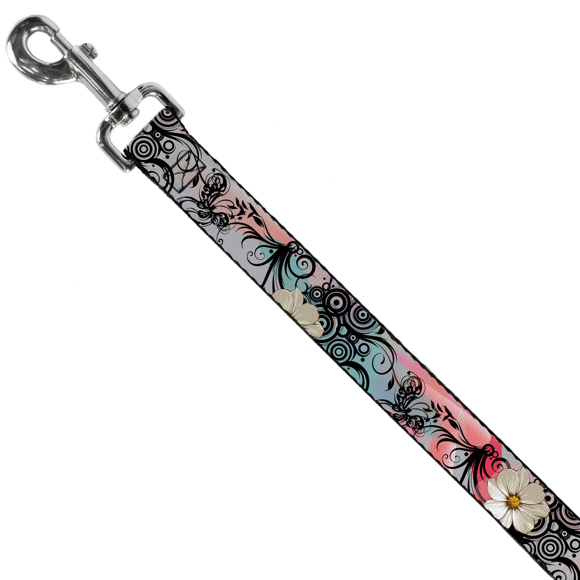 Dog Leash - Flowers w/Filigree Pink Dog Leashes Buckle-Down