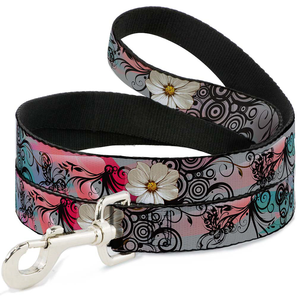 Dog Leash - Flowers w/Filigree Pink Dog Leashes Buckle-Down