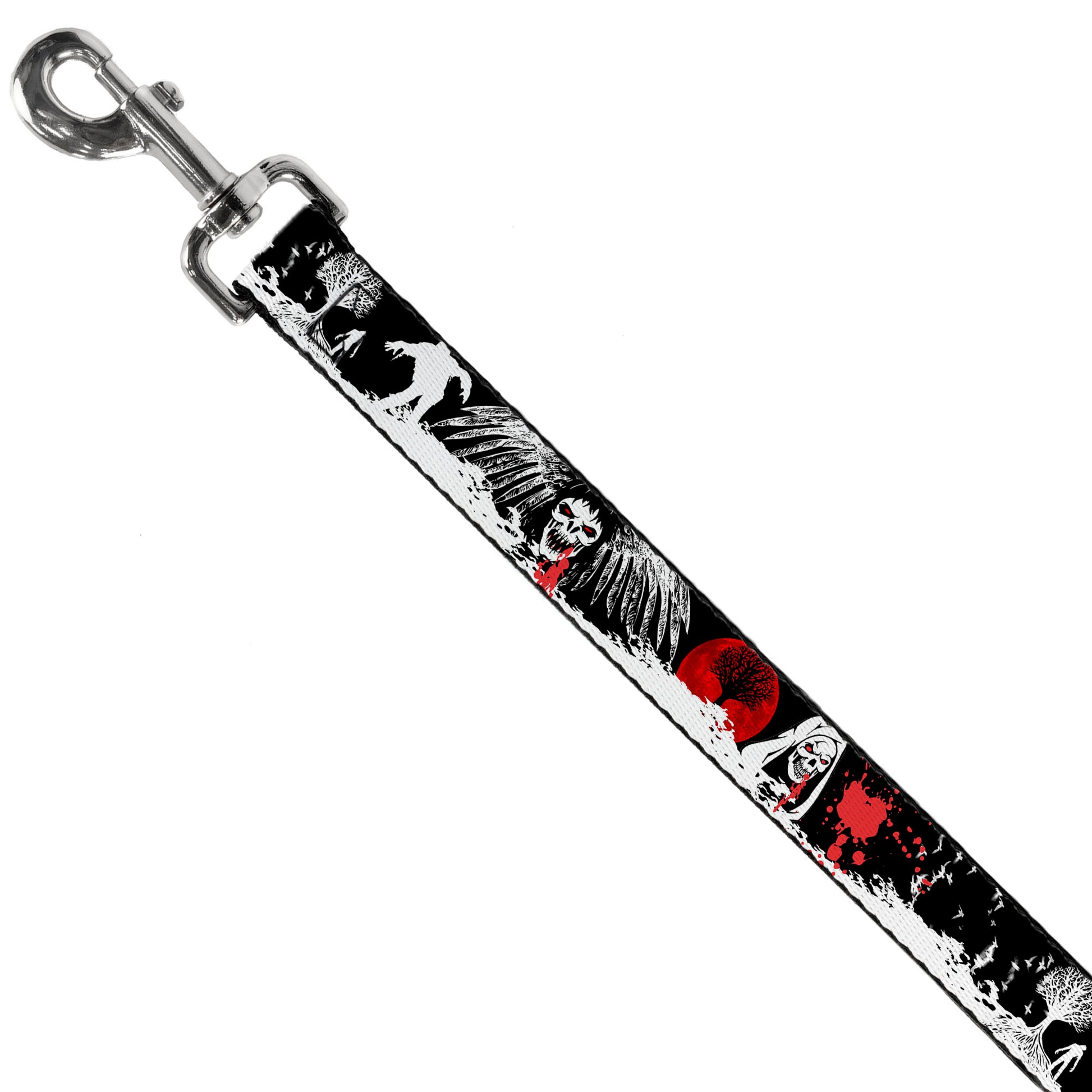 Dog Leash - Fright Night Black/White/Red Dog Leashes Buckle-Down