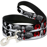 Dog Leash - Fright Night Black/White/Red Dog Leashes Buckle-Down