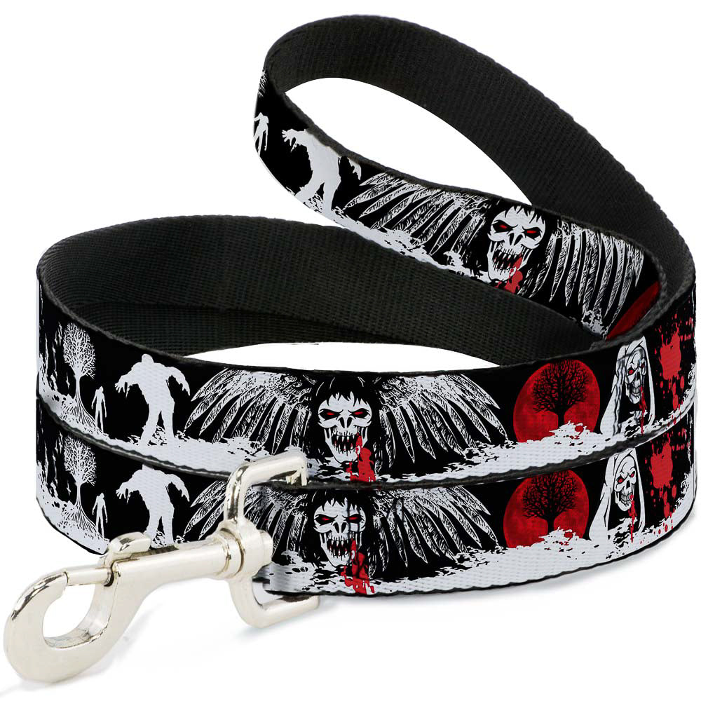 Dog Leash - Fright Night Black/White/Red Dog Leashes Buckle-Down