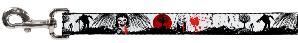 Dog Leash - Fright Night White/Black/Red Dog Leashes Buckle-Down