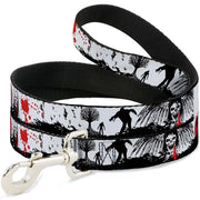 Dog Leash - Fright Night White/Black/Red Dog Leashes Buckle-Down