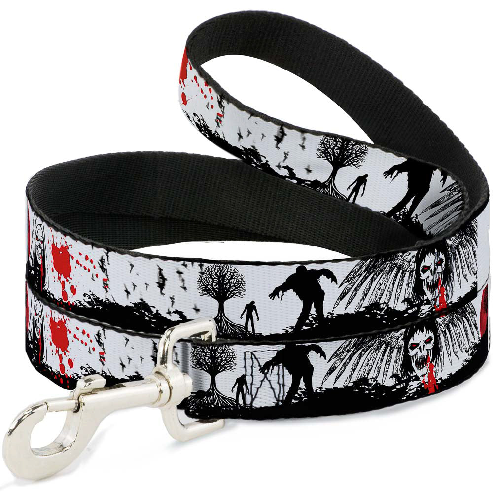 Dog Leash - Fright Night White/Black/Red Dog Leashes Buckle-Down