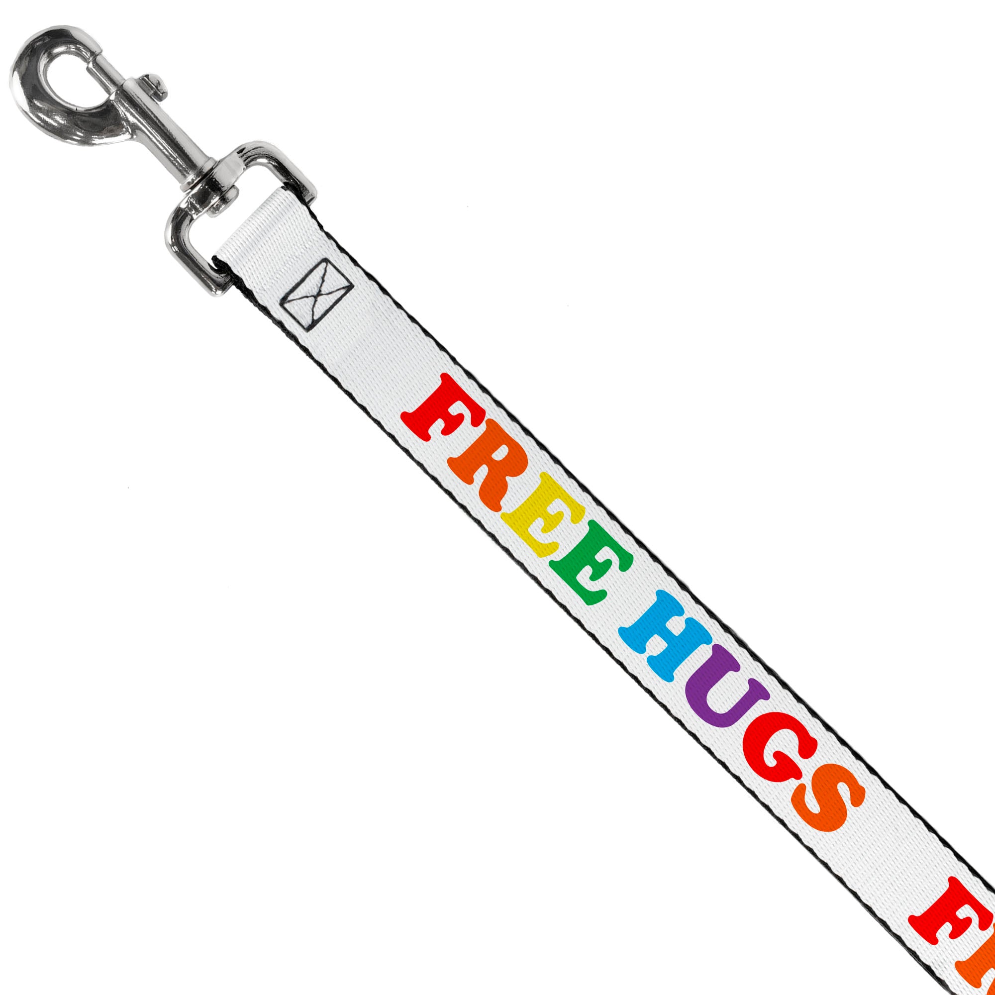Dog Leash - FREE HUGS White/Multi Color Dog Leashes Buckle-Down