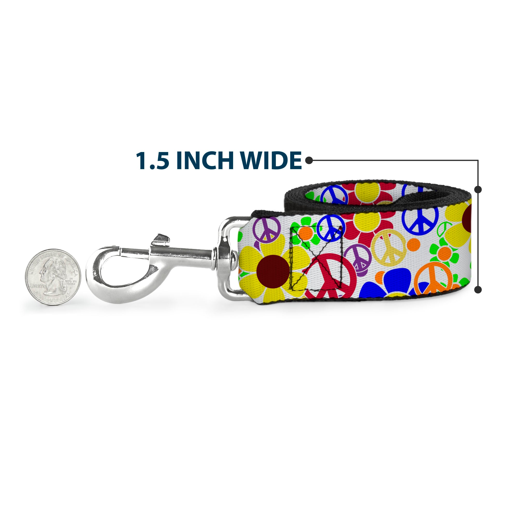Dog Leash - Flower Peace Power Dog Leashes Buckle-Down