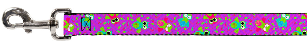 Dog Leash - Flying Owls w/Leaves Purple/Multi Color Dog Leashes Buckle-Down