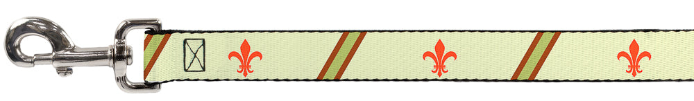 Dog Leash - Fleur-de-Lis2 Stripes Tan/Orange/Brown/Green Dog Leashes Buckle-Down