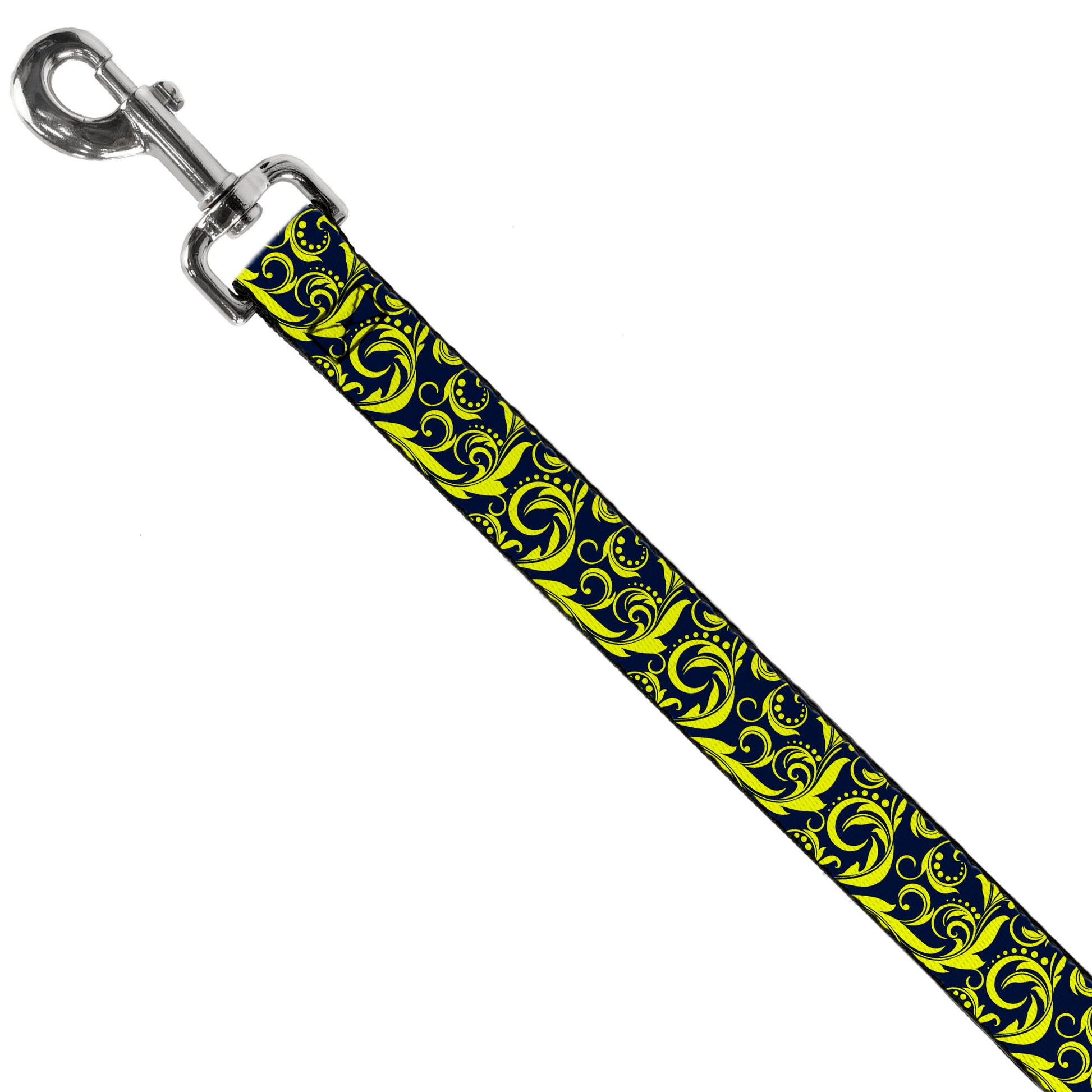 Dog Leash - Filigree Navy/Yellow Dog Leashes Buckle-Down